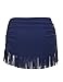 JOYMODE Women's Shirred Skirted Bikini Bottom Tassels Swim Skirt