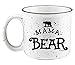 Shop4Ever Mama Bear Novelty Campfire Speckled Ceramic Coffee Mug Tea Cup Gift ~ Mother's Day ~ (Black/White, 15 oz.)