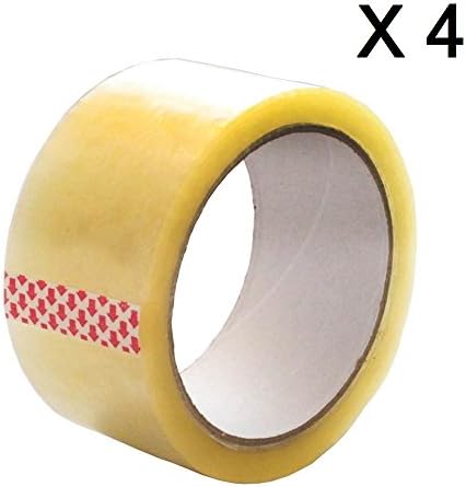 4 Rolls Bonison Beige Strong Heavy Duty Long Lasting Moving &amp; Storage Packaging Parcel Tape-2 Inches X 52 Yards