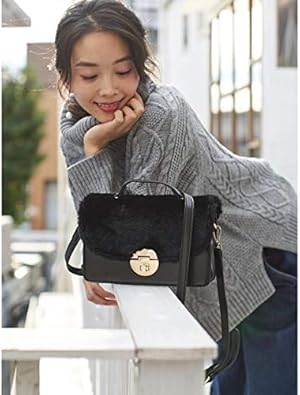 Amazon アースミュージック エコロジー Earth Music Ecology 2wayファーフラップバッグ ブラック F Earth Music Ecology アースミュージックアンドエコロジー レディースバッグ 財布