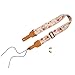 MUSIC FIRST Original Design, 2 inch width (5cm), “Rosa Multiflora in Cream” Padded Soft Muslin & Genuine Leather Floral Guitar Strap Electric Guitar straps
