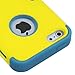 MYBAT IPHONE5HPCTUFFSO011NP Premium TUFF Case for iPhone 5 - 1 Pack - Retail Packaging - Yellow/Tropical Teal