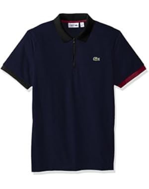 Lacoste Men's Tennis Lifestyle Short Sleeve Zip Placket Superlight