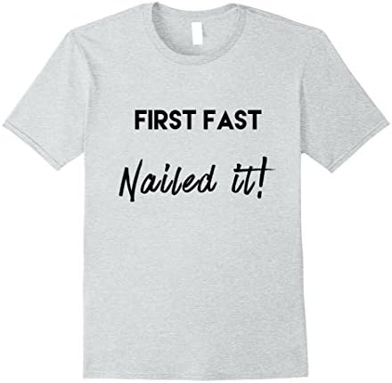 Mens First Fast  Nailed it! Ramadan Islamic T-Shirt Medium Heather Grey