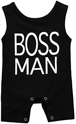 INHoney Jumpsuit Romper Baby Boy Boss Man Letter Printed Romper