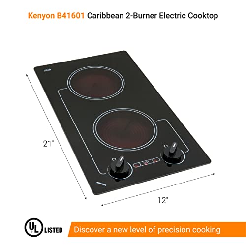 Kenyon B41601 61/2Inch Caribbean 2Burner Cooktop with Analog Control