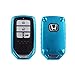 Qiaoba Smart Premium TPU Fall Car Key Soft Plating Protection Shell Case Cover,Key Fob Case for Accord Civic CRV Pilot Odyssey(Blue)