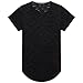UNRESTRAINED Mens Streetwear Swag Clothing Extended T shirt Black L