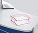 Acrimet Facility 2 Tier Letter Tray, Side Load, Letter Size/A4, Desktop File Organizer, Plastic (Clear Pink Color)