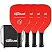 Upstreet Wood Pickleball Paddle Set | Pickleball Set or Pickleball Rackets Include Sling Bag, Ideal Indoor and Outdoor Pickle Ball Paddles for Men, Paddle Ball or Pickleball Paddles Set of 4 (Red)