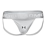 Under Armour Men's Performance Jockstrap with Cup Pocket, White/Silver, Small