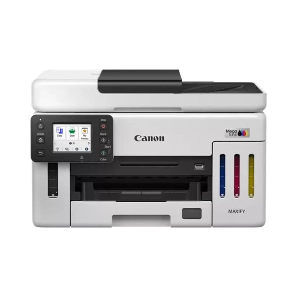 Canon MAXIFY GX6150 kompakter Büro-Drucker – Farbdrucker & Scanner All-in-One WLAN | MegaTank Tintenstrahldrucker mit Kopierer & Scanner | Wi-Fi, Ethernet & USB-Anschluss