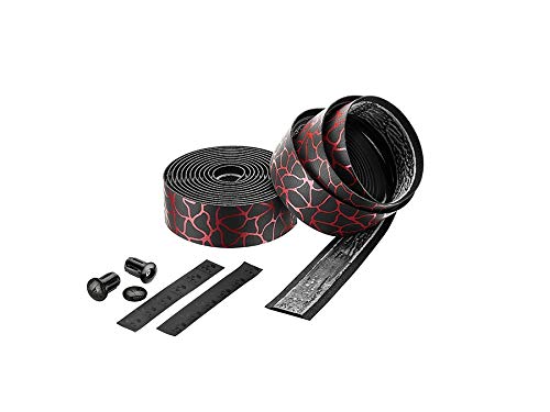 Leather Touch Handlebar Tape, Magma Black/Flame Red - 3620.26608