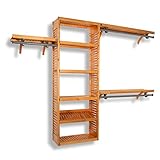 John Louis Home 12-Inch Deep Premier Closet Organizer-Honey Maple Finish