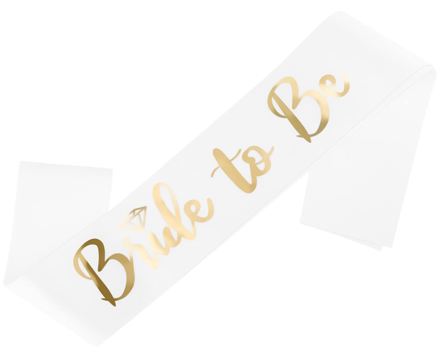 Geiomoo Bride to Be Sash, Bachelorette Hen Party Supplies, Bridal Shower Wedding Decoration Accessories (White)