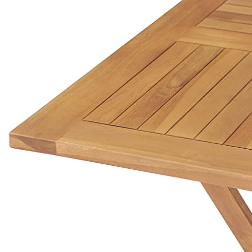 Vigleco Klappbarer Gartentisch 85x85x76 cm Teak Massivholz – Bild 7