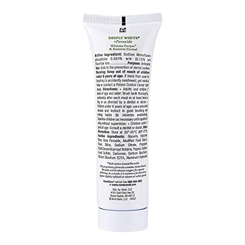Rembrandt Deeply White + Peroxide Whitening Toothpaste, Fresh Mint Flavor, 2.6-Ounce (12 Pack)