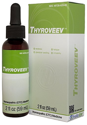 HelloLife Thyroveev - Natural Homeopathic Relief of Sluggish Thyroid Symptoms such as Fatigue, Weakness, Pain, and Depressive Mood