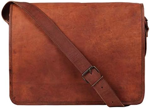 27 cm Vintage Crossbody Genuine Leather Messenger Bag Full Flap Laptop Bag Eco Friendly - Christmas Sale Free Gift