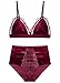 Everyday Bras，Lingerie Set，Women's 18 Hour Original Comfort Strap Bra, Lingerie for Women, Panty Set,G-String(M, Red)