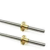 2PCS 400mm（15.75 Inches）Tr8x2 Lead Screw with