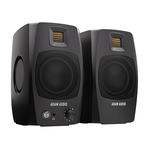 ADAM Audio D3V Aktive Desktop-Studiomonitor-Lautsprecher – Schwarz
