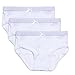 Feathers Girls Solid White Tagless Briefs Underwear Super Soft Panties 3-Pack