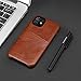 TENDLIN Compatible with iPhone 11 Case Wallet Design Premium Leather Case with 2 Card Holder Slots (Brown)
