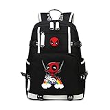 YOURNELO Boy's Funny Marvel Deadpool Rucksack School Backpack Bookbag (1)