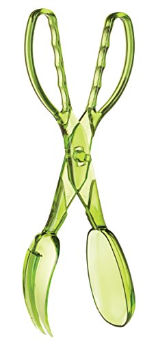 HIC Classic Salad Tongs and Serving Utensils, Hinged, 11.5-Inch, Acrylic