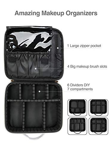 Luxtude Travel Makeup Bag Makeup Case Cosmetic bag, 2-Layer 10.4” Large PU Leather Make up bag Portable Professional Makeup Train Case Cosmetic Artist Storage Organizer with Dividers for Women, Marble 6 Luxtude Travel Makeup Bag Makeup Case Cosmetic bag, 2-Layer 10.4” Large PU Leather Make up bag Portable Professional Makeup Train Case Cosmetic Artist Storage Organizer with Dividers for Women, Marble