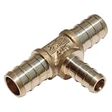 SharkBite UC412LFA PEX Reducing Tee, 3/4-Inch x 3/4-Inch x 1/2-Inch, Brass