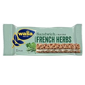 Wasa Sandwich Snack – Crispbread Crackers with Cheese and French Herbs, 30g