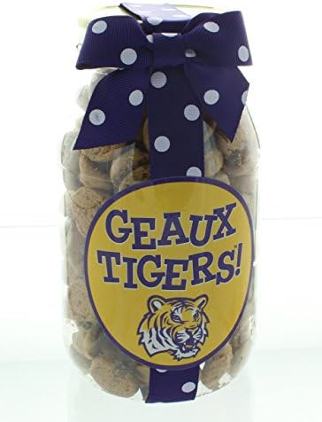Gourmet Foods Nam's Bits 10oz Chocolate Chip Cookies in Louisiana State University Plastic Quart Jar.
