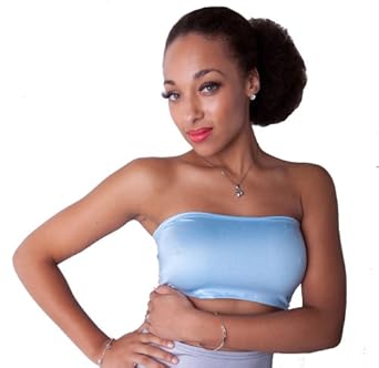 B12 Fantasystore Baby Blue Pale Pastel Stretch Lycra Boob