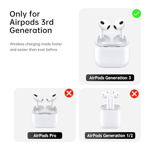 Wireless Charging Case for AirPods 3rd Gen, Replacement Charging Case with USB C Port, Built-in 620mAh Battery and Bluetooth Pairing Sync Button
