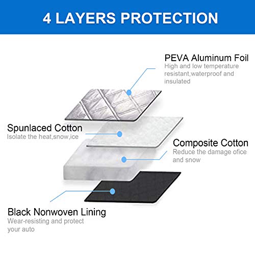 GAMURRY Windshield Cover Set for Ice and Snow for Car, Car Windshield Snow Cover Ice Removal Sun Shade for Winter Protection with Separate Rearview Mirror Cover for Most Cars, Trucks, SUVs, MPVs