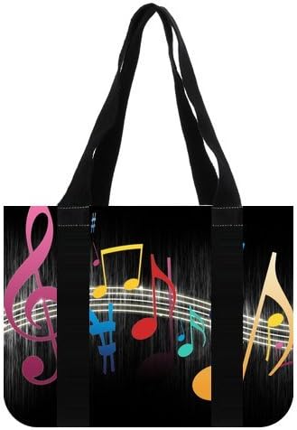 Custom Music Note Tote Bag Canvas Shopping Shoulder Bag