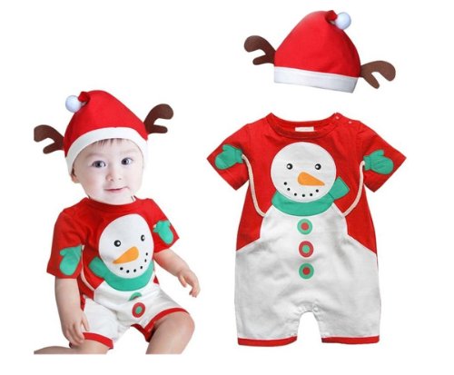 SOPO Cute Baby Boys Romper Snowman Christmas Costume Babysuit 6-18m