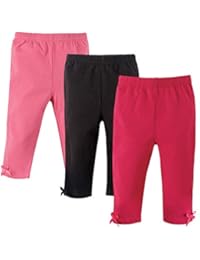 Hudson Baby Unisex Baby Cotton Pants, Pink Black, 0-3 Months