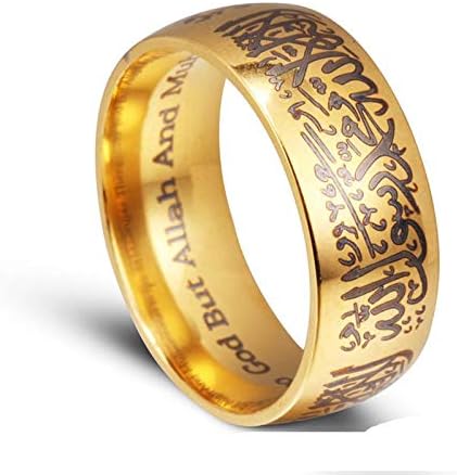 Men/Women Stainless Steel Muslim Islamic Ring with Shahada in Arabic ...
