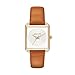 Michael Kors Women's Lake Goldtone And Luggage Leather Three Hand Watch