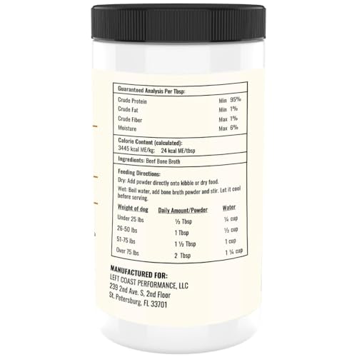 8oz Beef Bone Broth Powder for Dogs and Cats – Premium Grass-Fed Beef Broth Topper for Cats and Dog