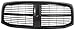 Grille Assembly Compatible with 2006-2008 Dodge Ram 1500 Horizontal Bar Insert Plastic Painted Black Shell and Insert