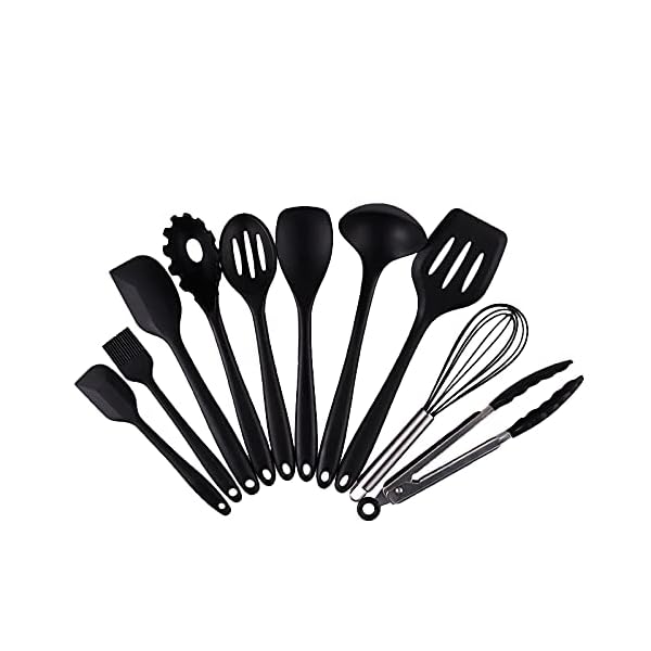 Silicone Cooking Kitchen Utensils Set with Holder, BPA Free Non Toxic Silicone Turner Tongs Spatula Spoon Kitchen…