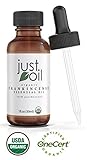 Organic Frankincense Essential Oil by JustOil - (1oz/30ml) USDA Certified, GC/MS Tested, Therapeutic grade, 100% Pure for Aromatherapy Diffuser, Topical use and more.