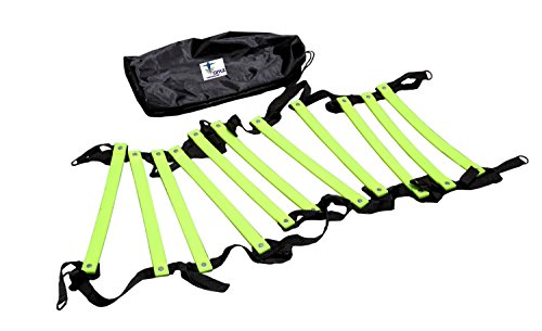 Cintz 15' Fixed Rungs Speed Ladder, Agility Ladder, Highly Visible Speed Ladder, with Carry Bag and Ground Anchors
