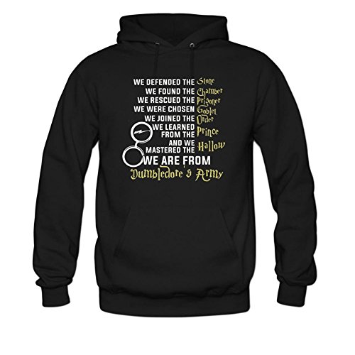 Men's Harry-Potter Army Hog-Warts Wizard Movie Cotton Fashion Hoodied Sweatshirt M Black