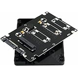 QNINE mSATA Adapter to 2.5 SATA Enclosure, 50mm Mini SATA SSD Hard Drive Converter to 2.5 Inch SATA 3.0 Card with 7mm Case (Black)