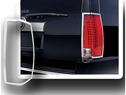 CADILLAC ESCALADE 2007 THRU 2014 CHROME REAR TAILIGHT TRIM BEZEL SET